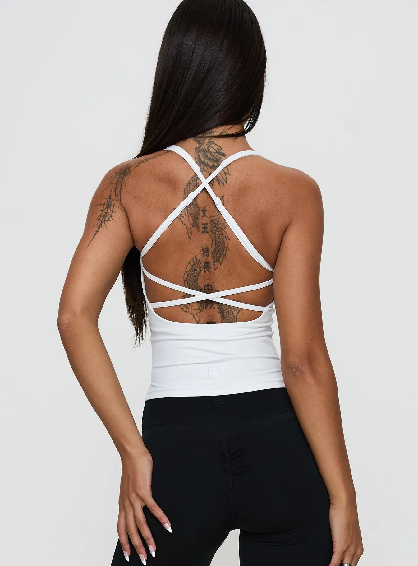 Layup Active Longline Cross Back Top White sold by Princess Polly product image thumbnail 5
