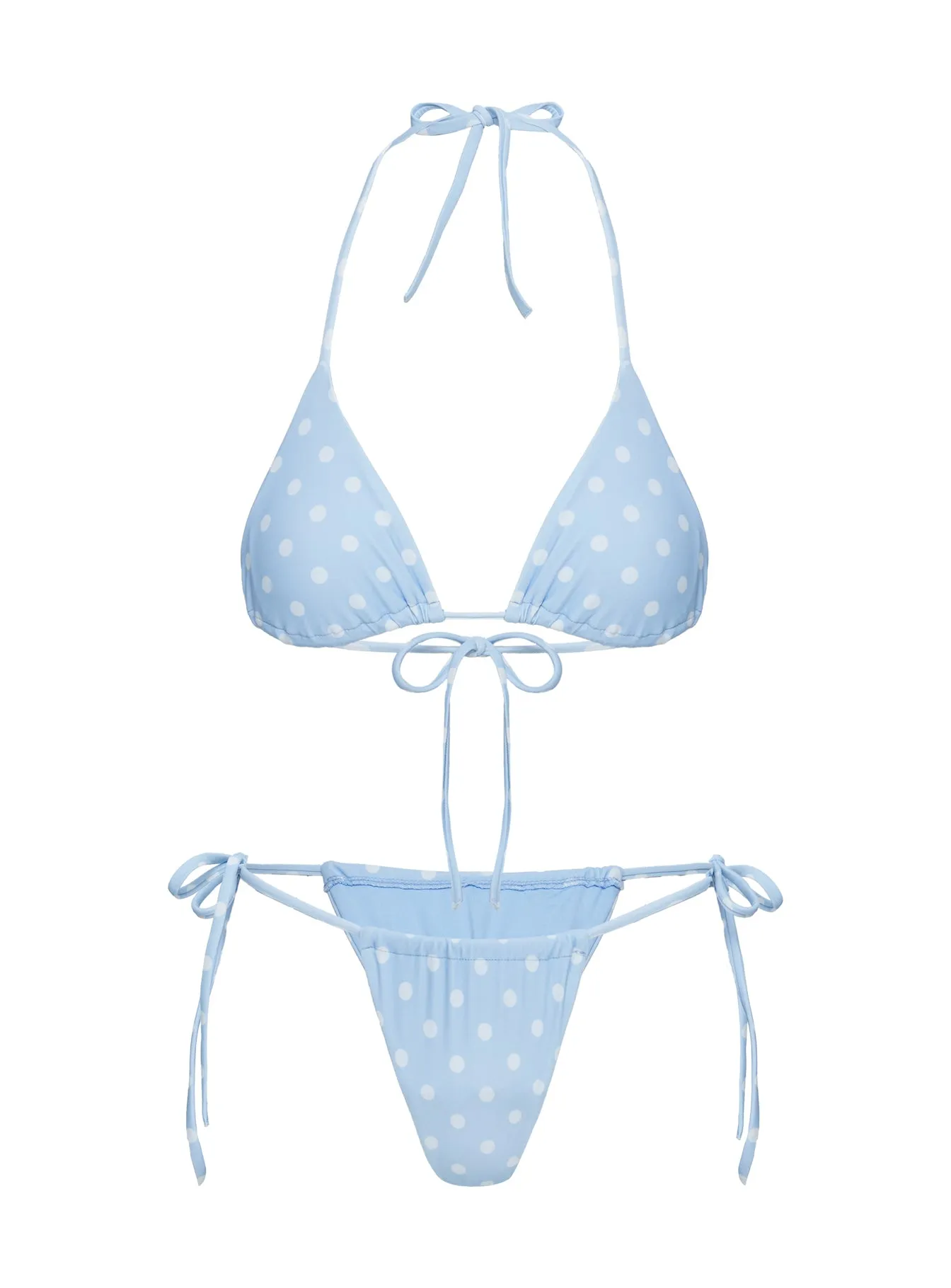 Jenner Tie Side Ruched Bikini Bottom Blue / Polka Dot sold by Princess Polly product image thumbnail 5