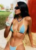 Nayeli Triangle Bikini Top Blue / Yellow sold by Princess Polly