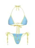 Nayeli Triangle Bikini Top Blue / Yellow sold by Princess Polly