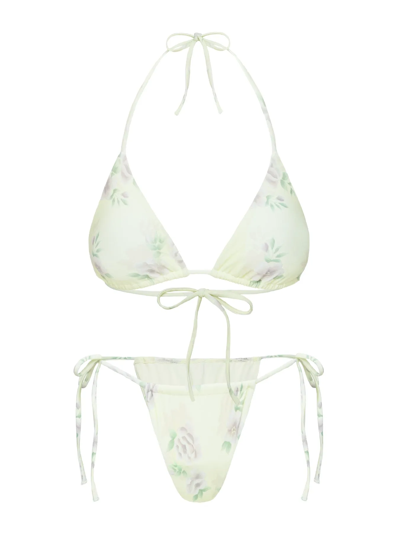 Jenner Tie Side Ruched Bikini Bottom Yellow / Purple Floral sold by Princess Polly product image thumbnail 5