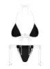Nayeli Tie Side Bikini Bottoms Black / White sold by Princess Polly