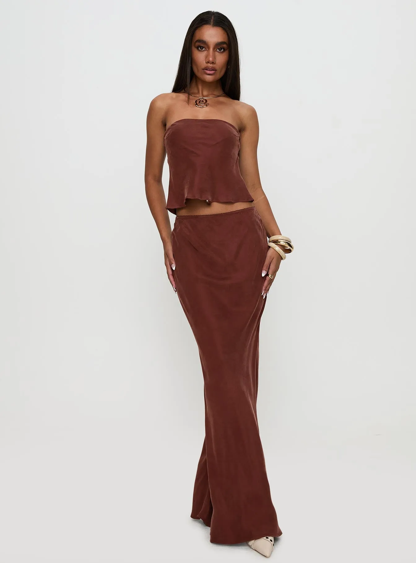 Lucelia Strapless Top Brown sold by Princess Polly product image thumbnail 3
