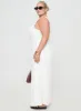 Summer Season Linen Blend Maxi Dress White Curve sold by Princess Polly