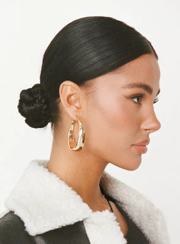 Raskin Hoop Earrings Gold sold by Princess Polly