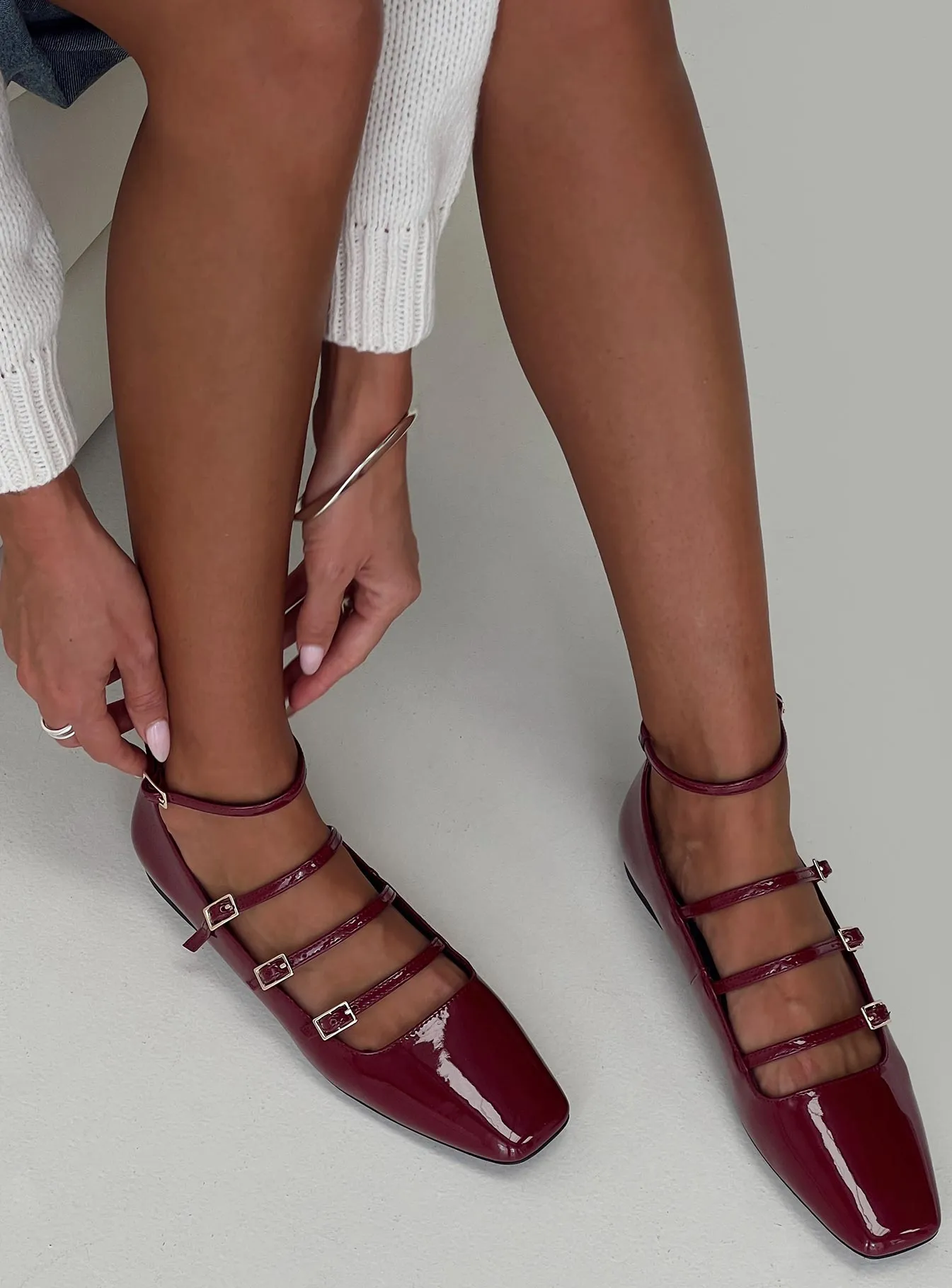 Zumma Flats Patent Cherry sold by Princess Polly