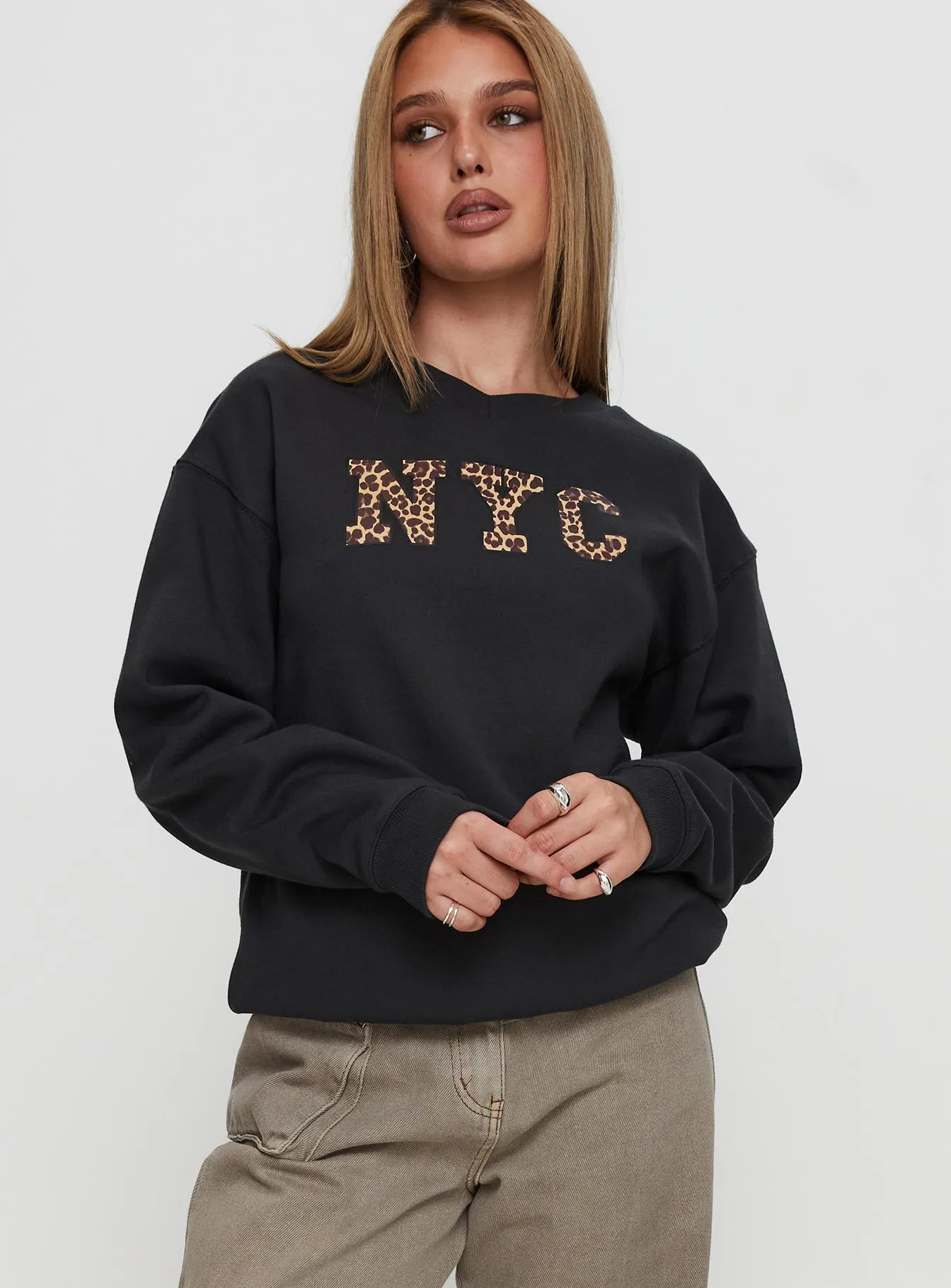 Wild In NYC Sweater Black sold by Princess Polly