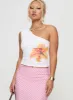 Huxlee One Shoulder Top White Floral sold by Princess Polly