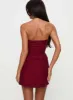 Nutmeg Strapless Mini Dress Burgundy sold by Princess Polly