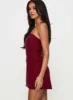 Nutmeg Strapless Mini Dress Burgundy sold by Princess Polly