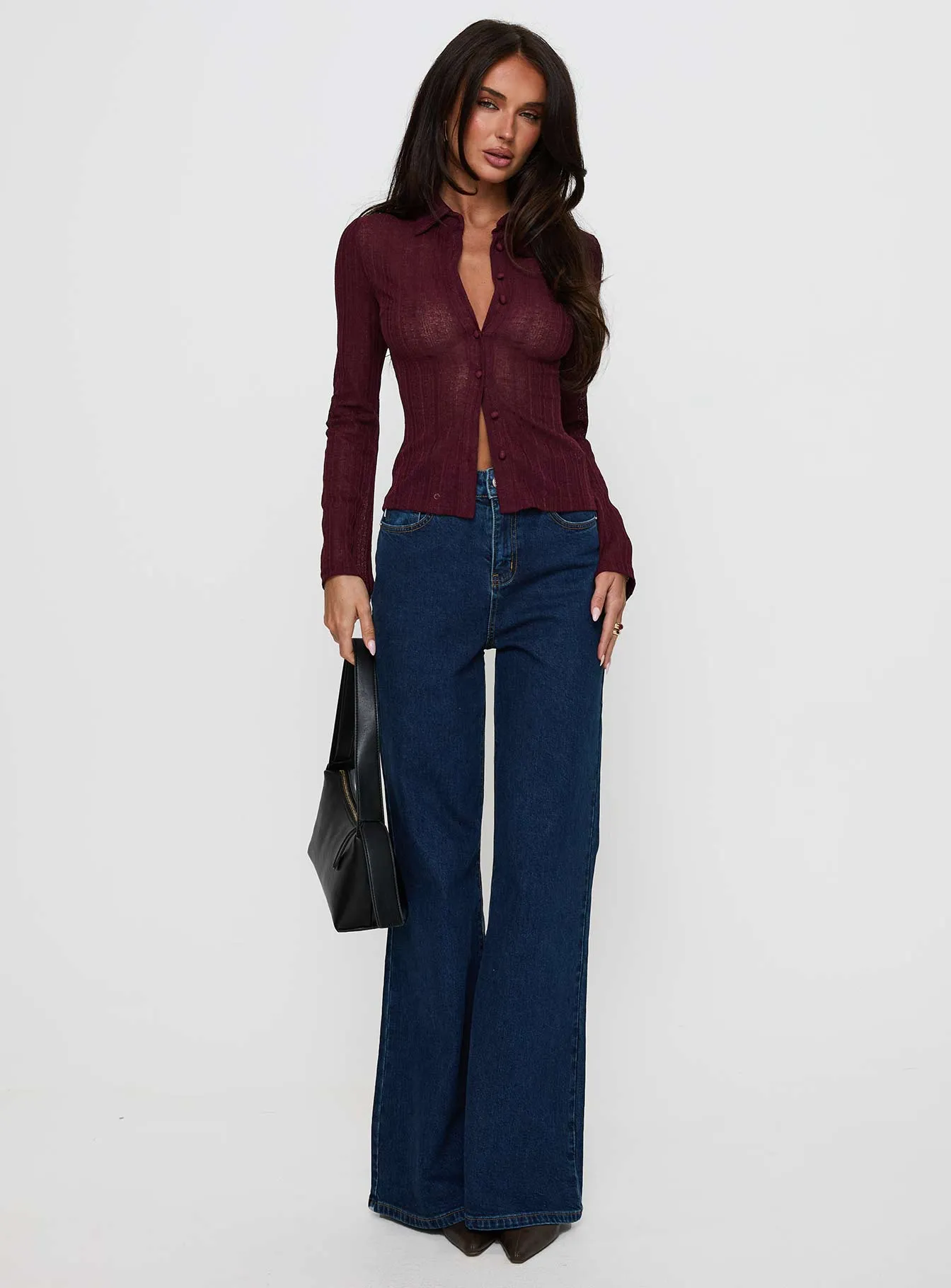 When You Sleep Long Sleeve Top Wine sold by Princess Polly product image thumbnail 2