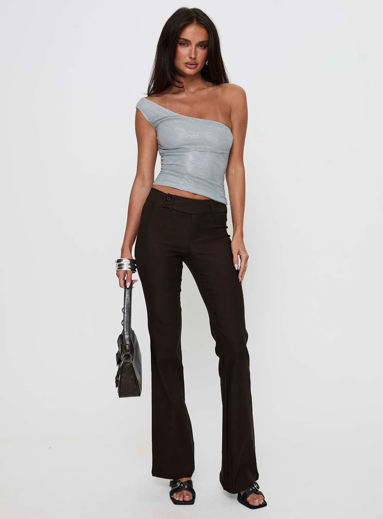 No Distractions One Shoulder Top Silver sold by Princess Polly product image thumbnail 3