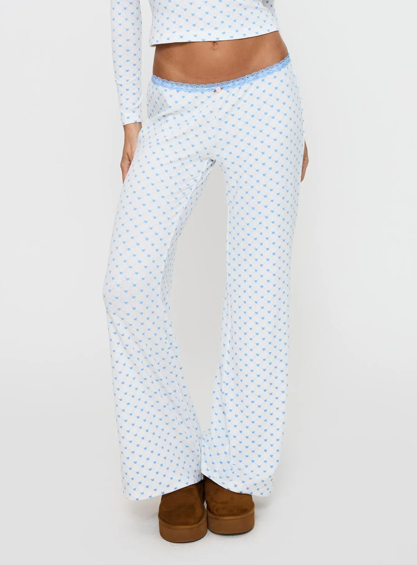 Whimsie Pointelle Sleep Pants Blue / White sold by Princess Polly product image thumbnail 2