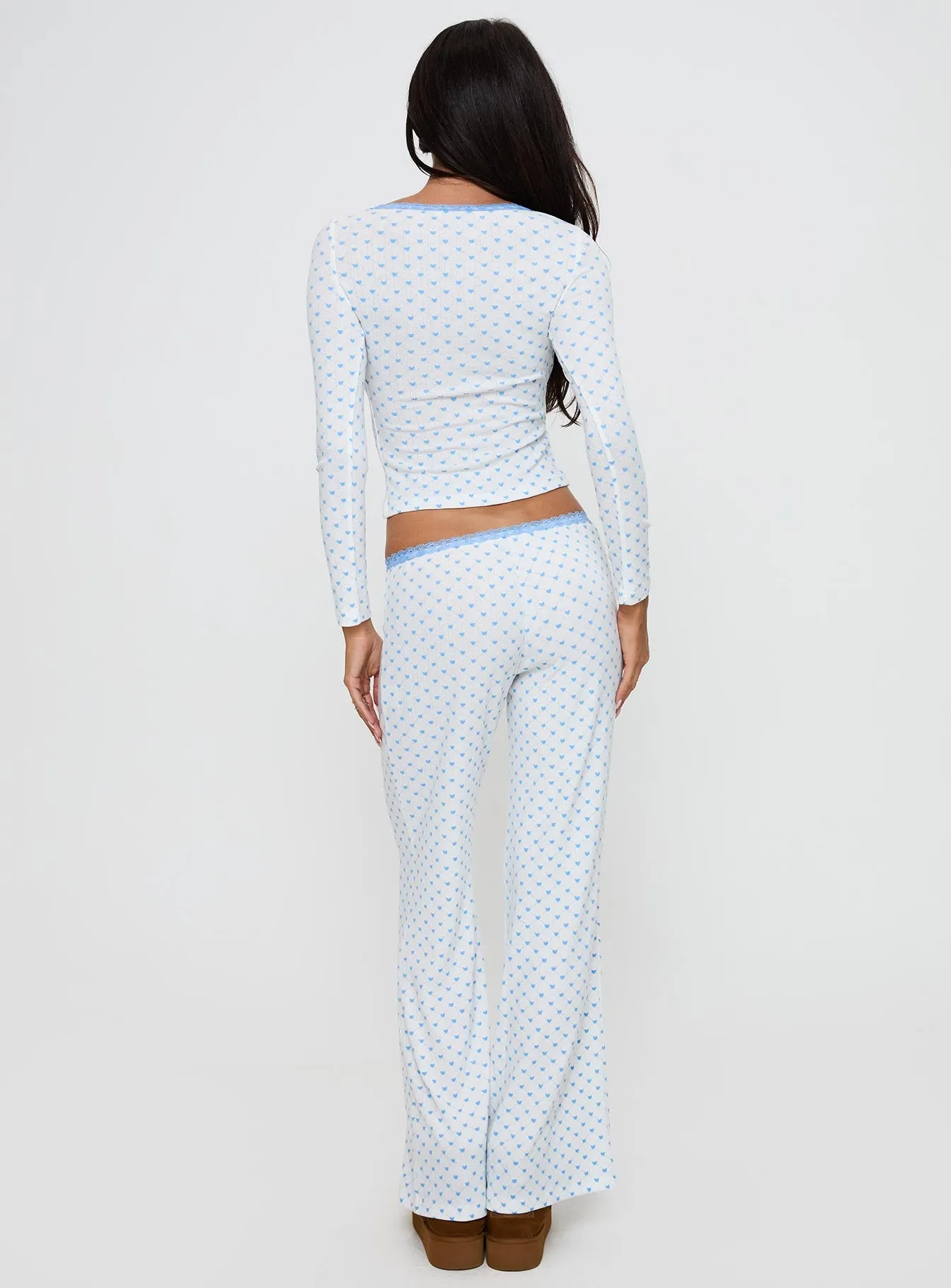 Whimsie Pointelle Sleep Pants Blue / White sold by Princess Polly product image thumbnail 5