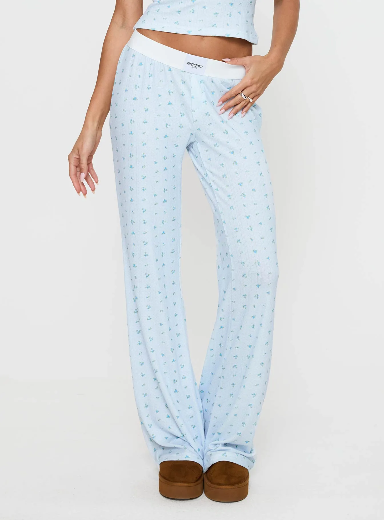 Lullabies Pointelle Sleep Pant Blue sold by Princess Polly product image thumbnail 2