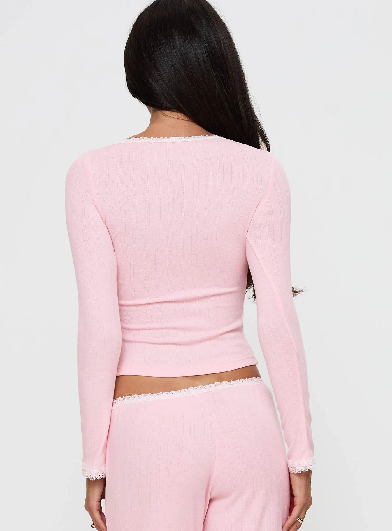 Whimsie Long Sleeve Sleep Top Pink sold by Princess Polly product image thumbnail 5