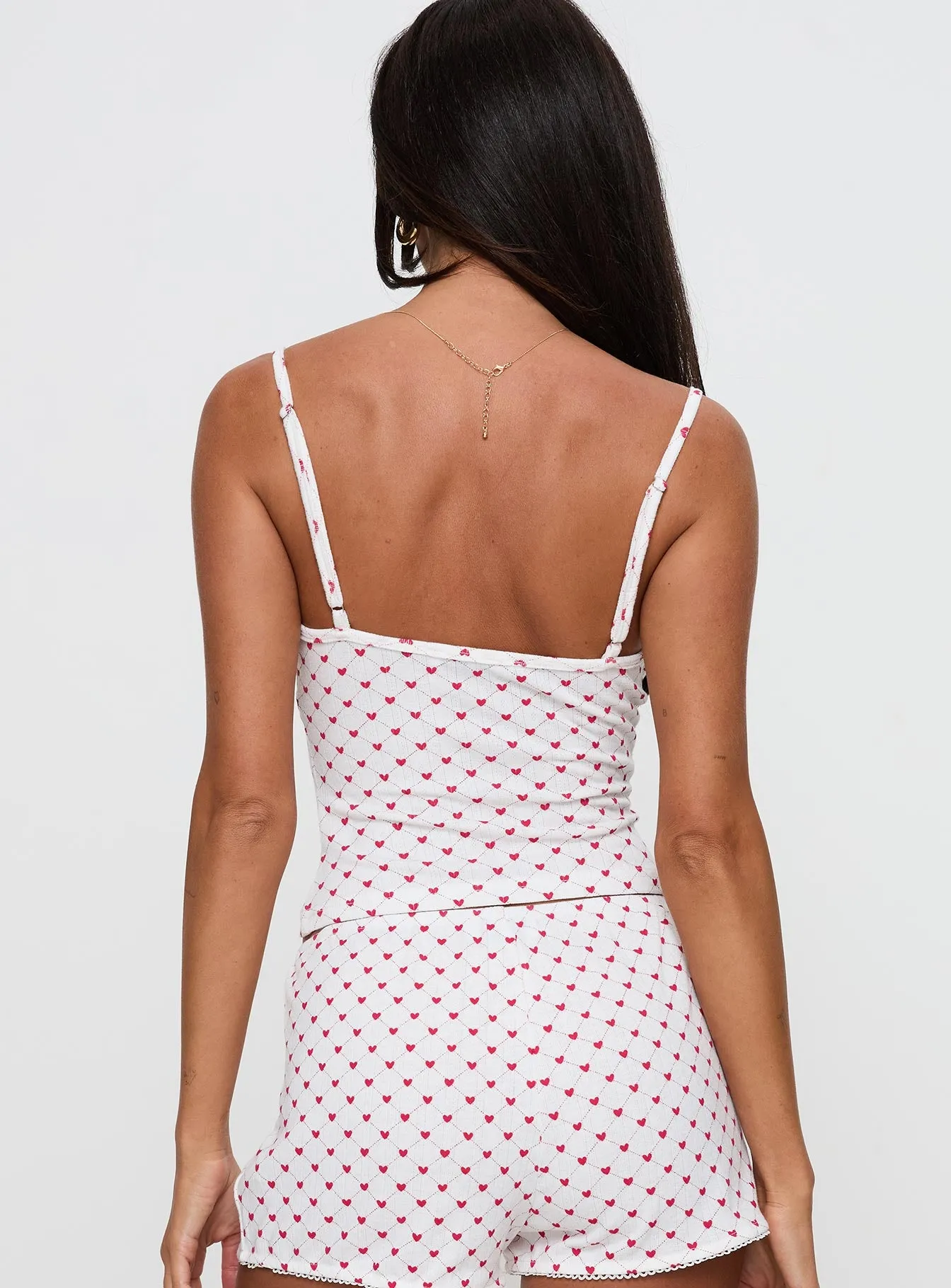 Lullabies Pointelle Cami Top White / Red sold by Princess Polly product image thumbnail 5