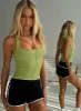 Layup Active Longline Cross Back Top Green sold by Princess Polly
