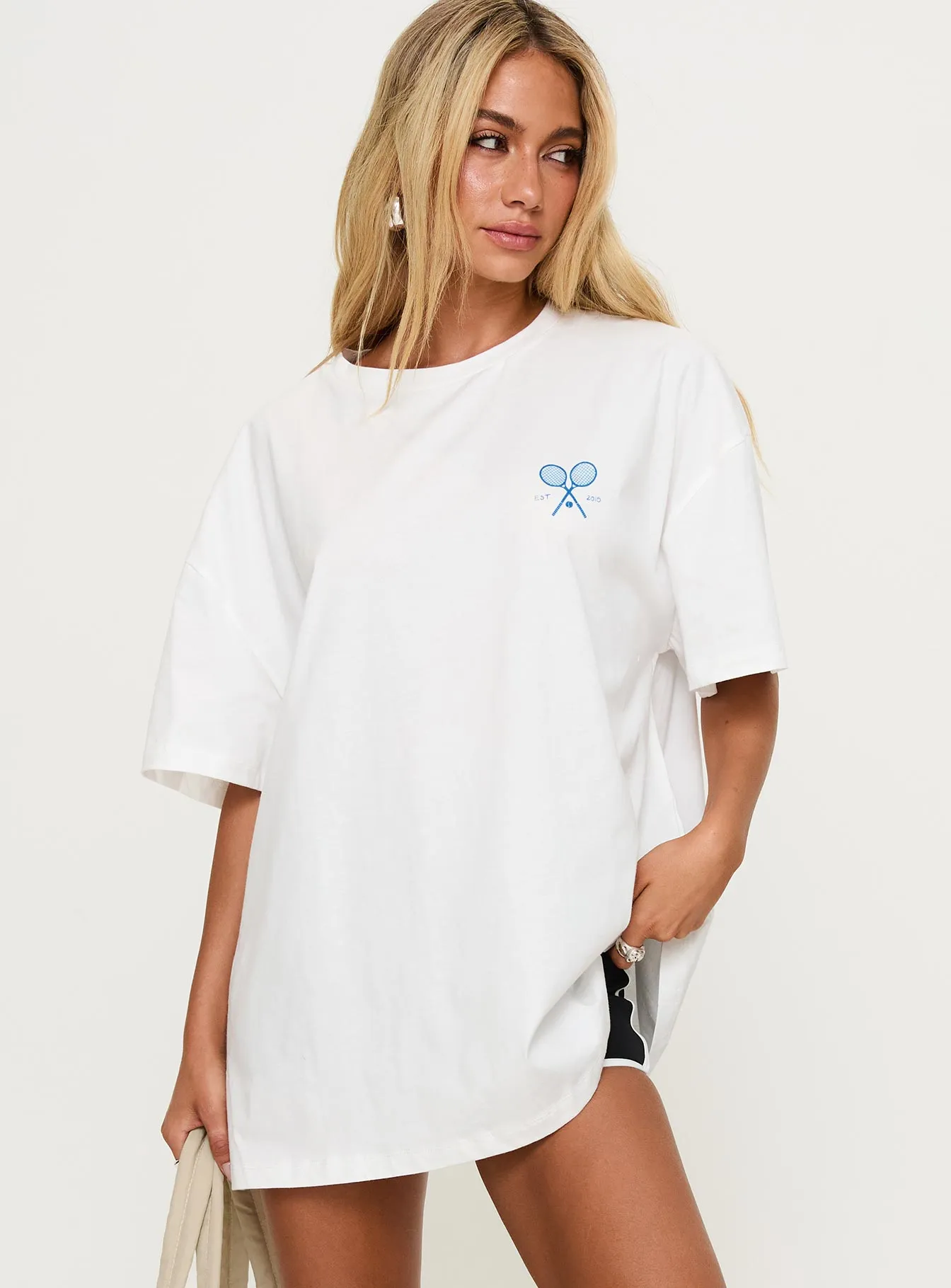 Club Polly Oversized Tee White sold by Princess Polly product image thumbnail 2