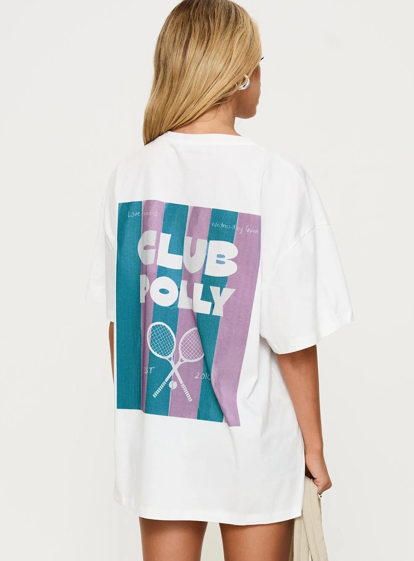 Club Polly Oversized Tee White sold by Princess Polly product image thumbnail 5