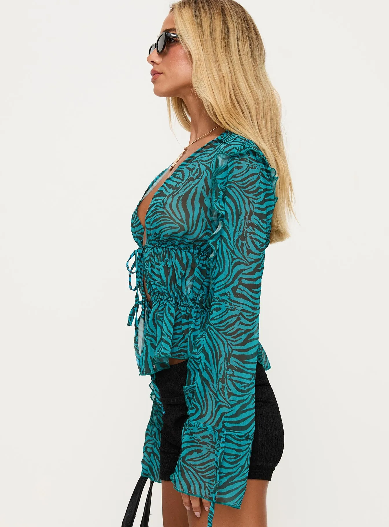 Holidaze Long Sleeve Top Zebra sold by Princess Polly product image thumbnail 3