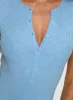 Kerra Short Sleeve Bodysuit Blue sold by Princess Polly