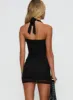 On Your Mind Halter Mesh Mini Dress Black sold by Princess Polly