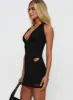 On Your Mind Halter Mesh Mini Dress Black sold by Princess Polly