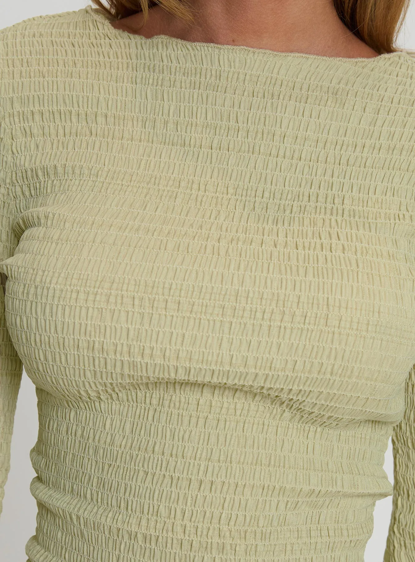 Murphey Ruched Long Sleeve Top Green sold by Princess Polly product image thumbnail 5