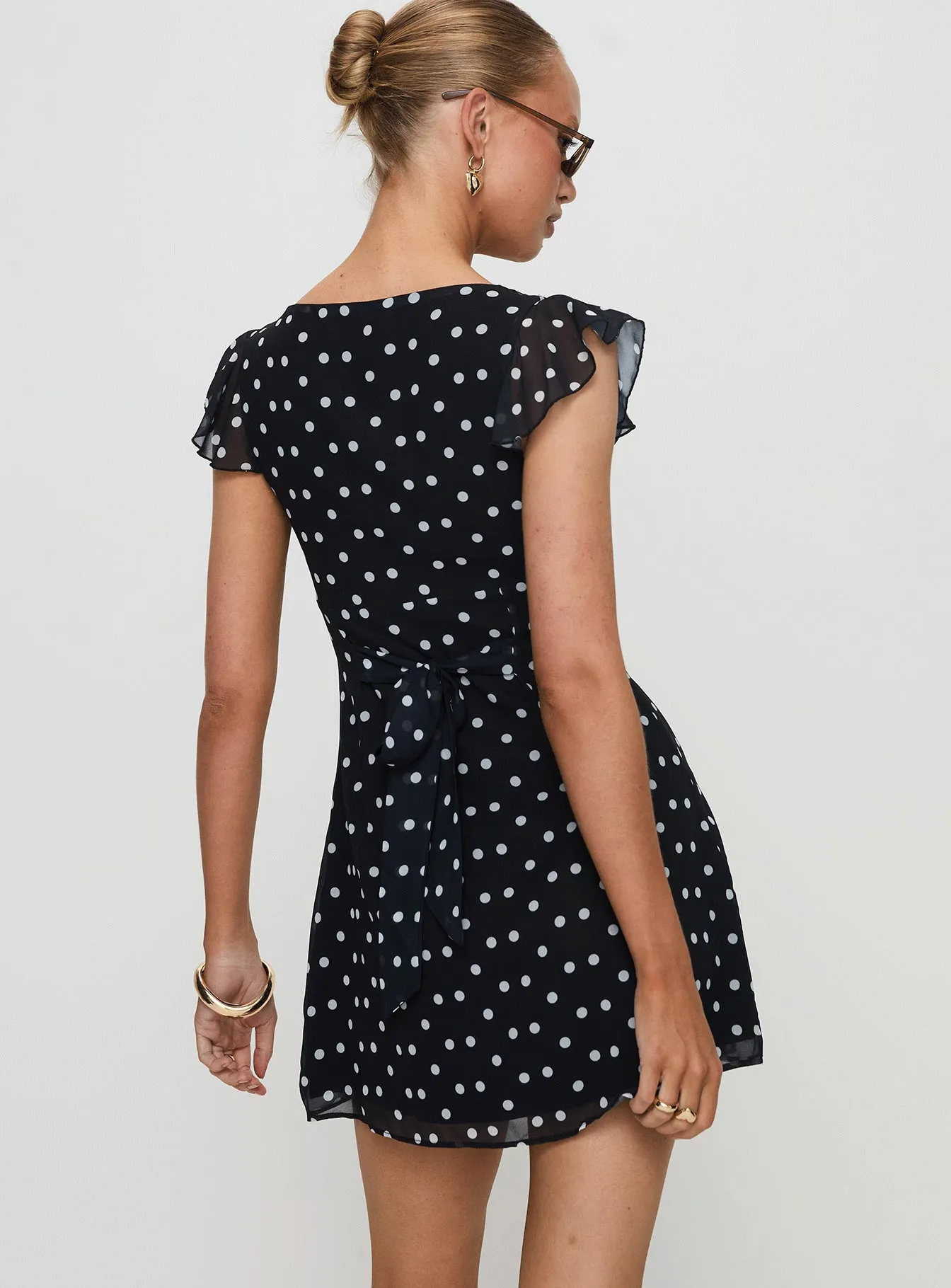 I Guess So Mini Dress Black Polka Dot Petite sold by Princess Polly product image thumbnail 5
