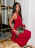 Frederica Plunge Maxi Dress Red sold by Princess Polly