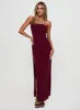 Jeniva Straplesss Maxi Dress Plum sold by Princess Polly