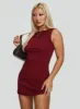 Zimmie Mini Dress Burgundy Tall sold by Princess Polly