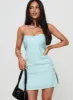 Irena Strapless Mini Dress Light Blue Tall sold by Princess Polly