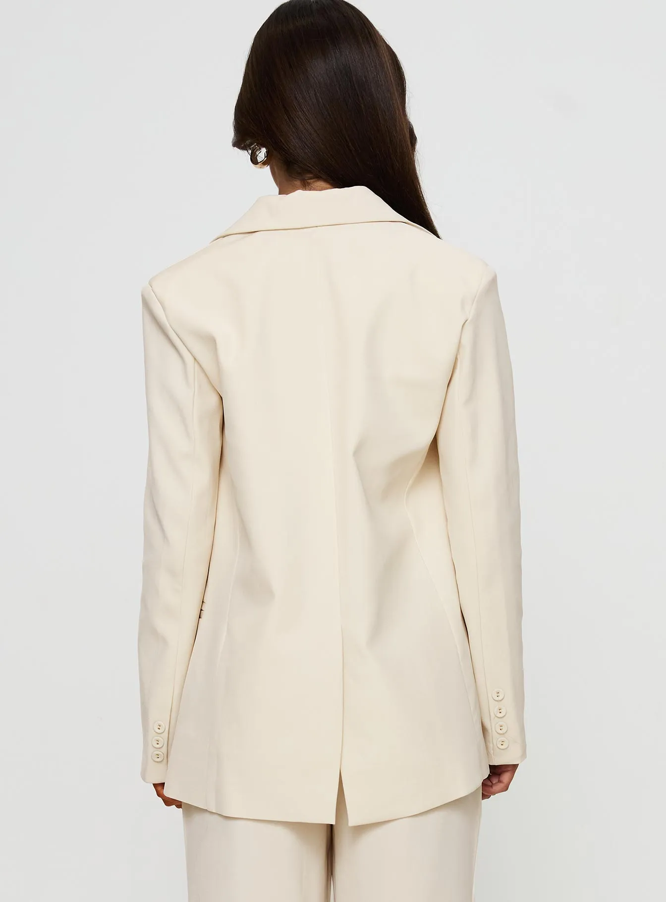 Crowd Pleaser Oversized Blazer Cream sold by Princess Polly product image thumbnail 5