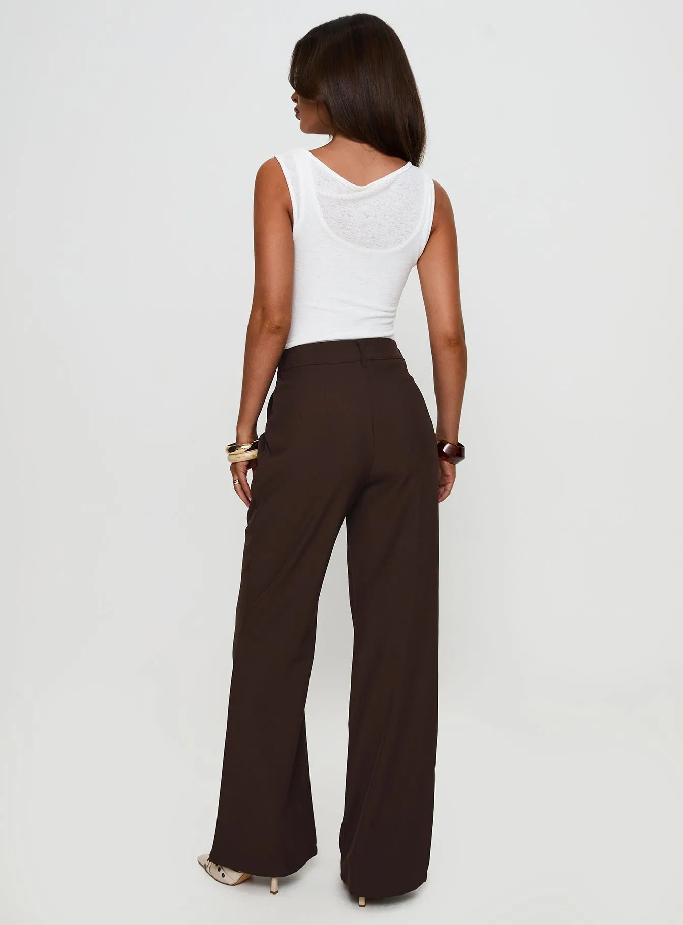Ambient Wide Leg Pant Chocolate sold by Princess Polly product image thumbnail 5