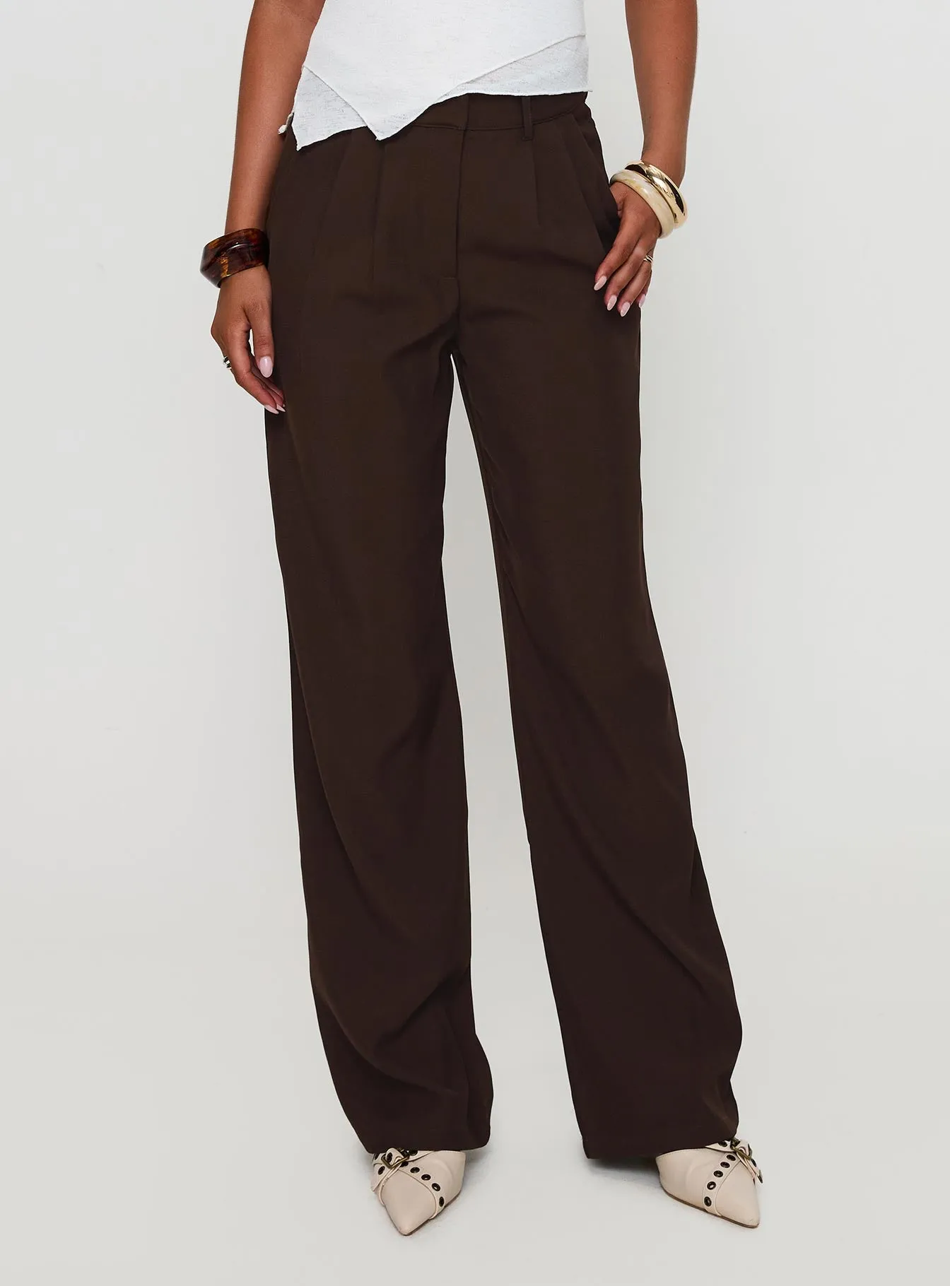 Ambient Wide Leg Pant Chocolate sold by Princess Polly product image thumbnail 2