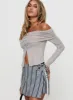 Victorea Off Shoulder Top Grey sold by Princess Polly