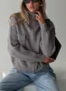Too Busy Zip Up Sweater Grey sold by Princess Polly
