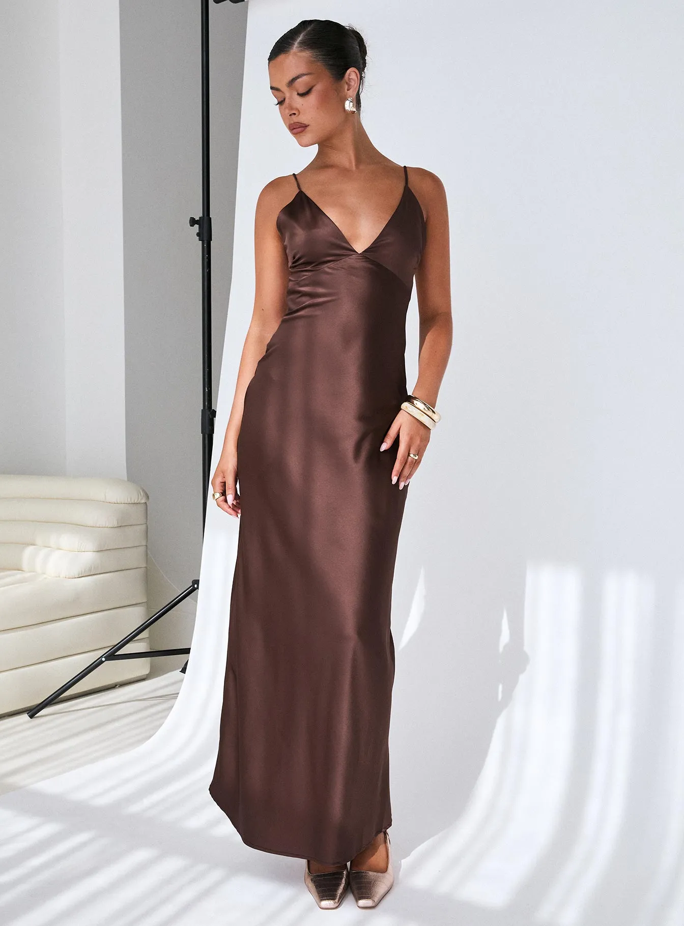 Angels Only Maxi Dress Chocolate sold by Princess Polly
