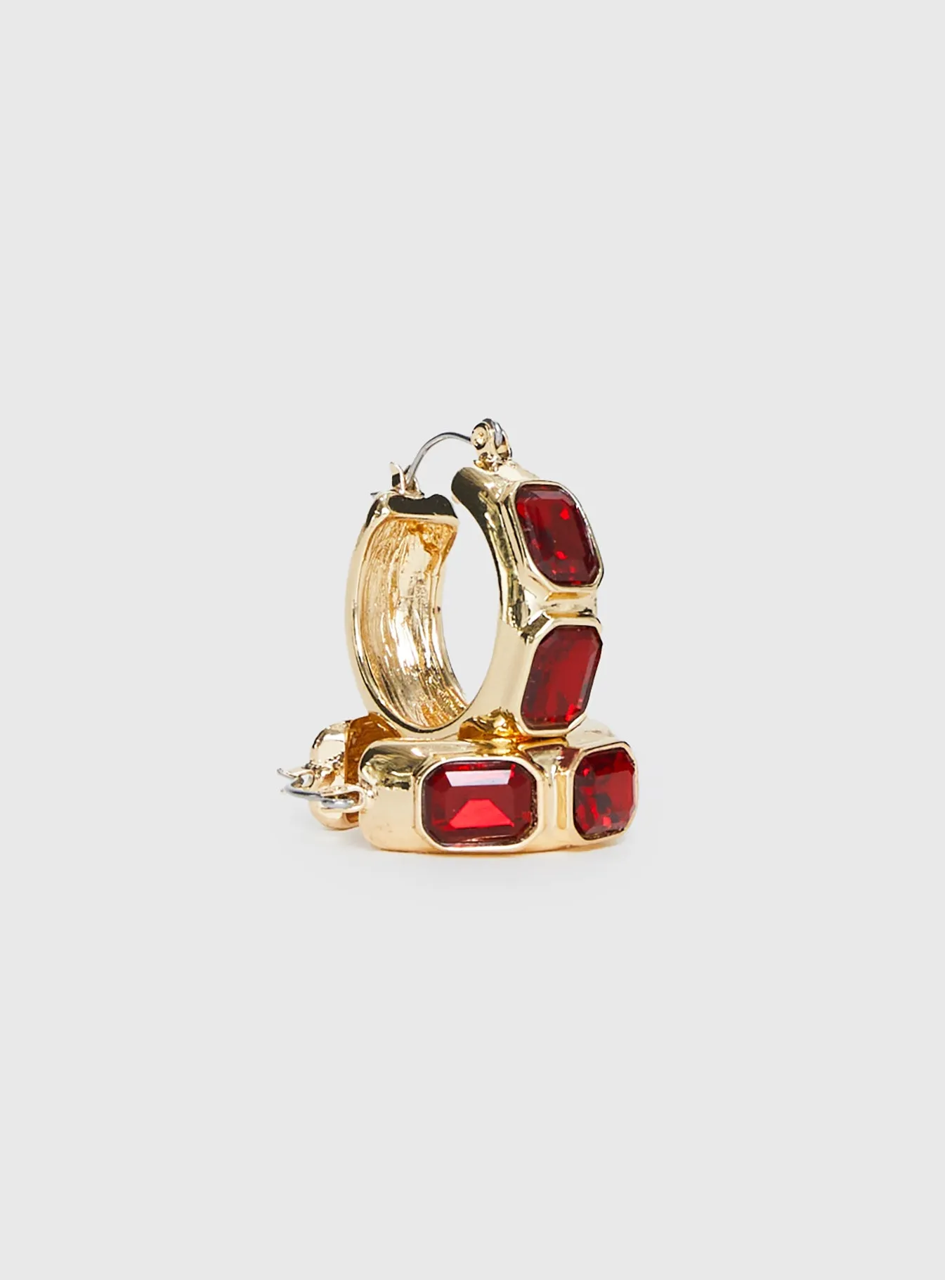 Gabrianna Hoop Earrings Gold / Red sold by Princess Polly product image thumbnail 4