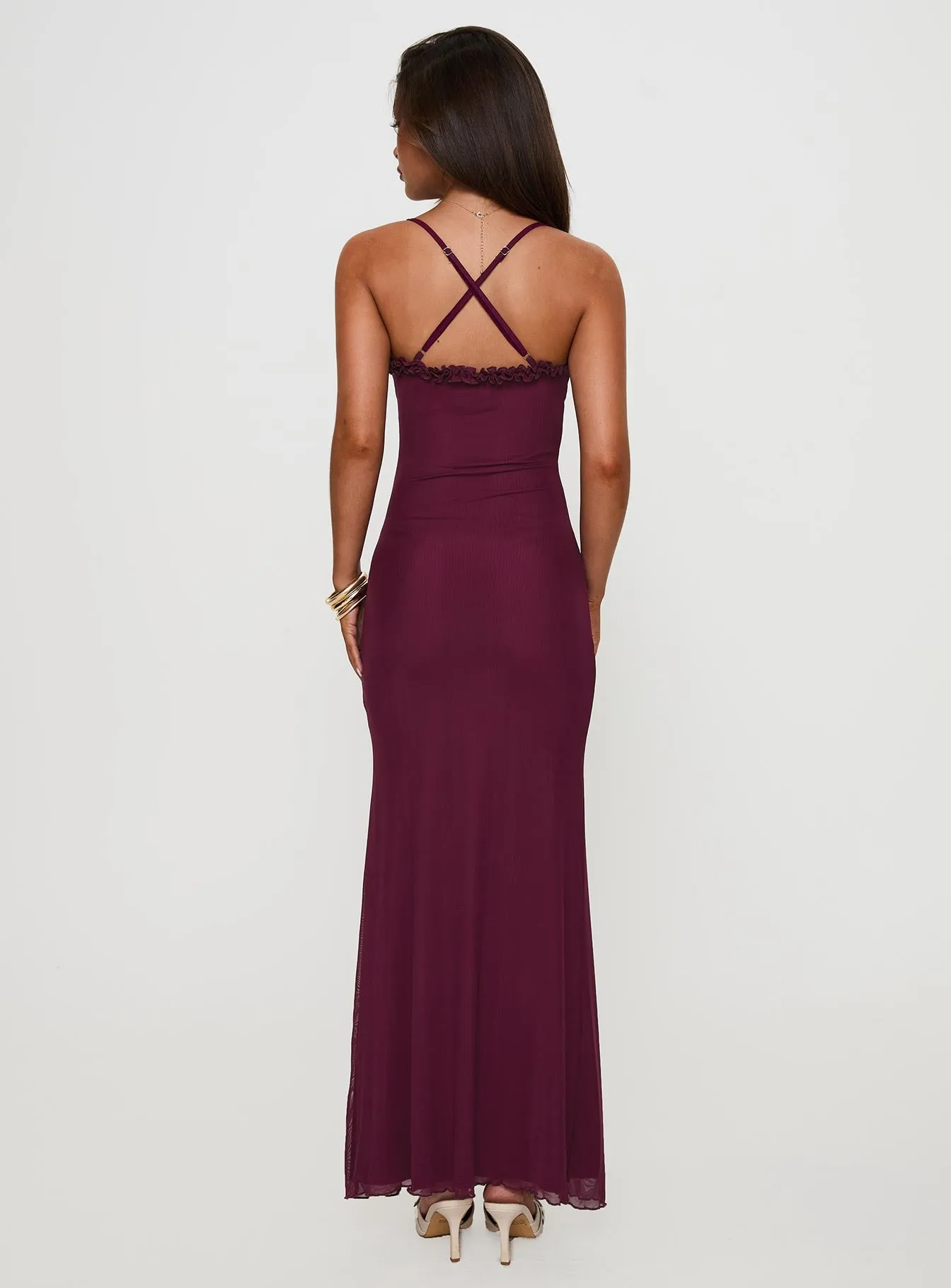 Soulina Ruched Maxi Dress Purple sold by Princess Polly product image thumbnail 5