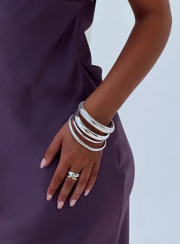 Dapperton Bangle Set Silver sold by Princess Polly