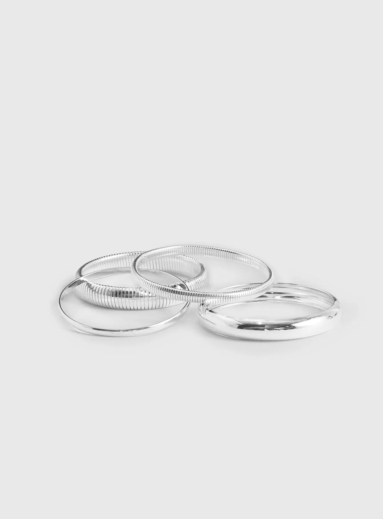 Dapperton Bangle Set Silver sold by Princess Polly product image thumbnail 4