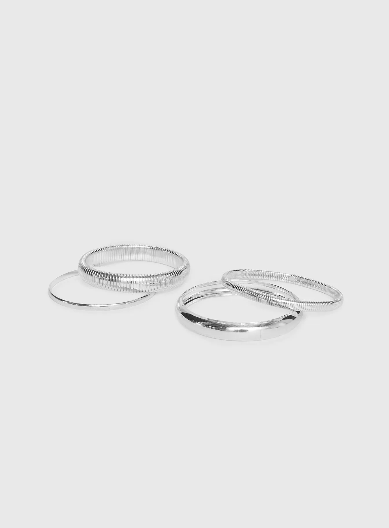 Dapperton Bangle Set Silver sold by Princess Polly product image thumbnail 2