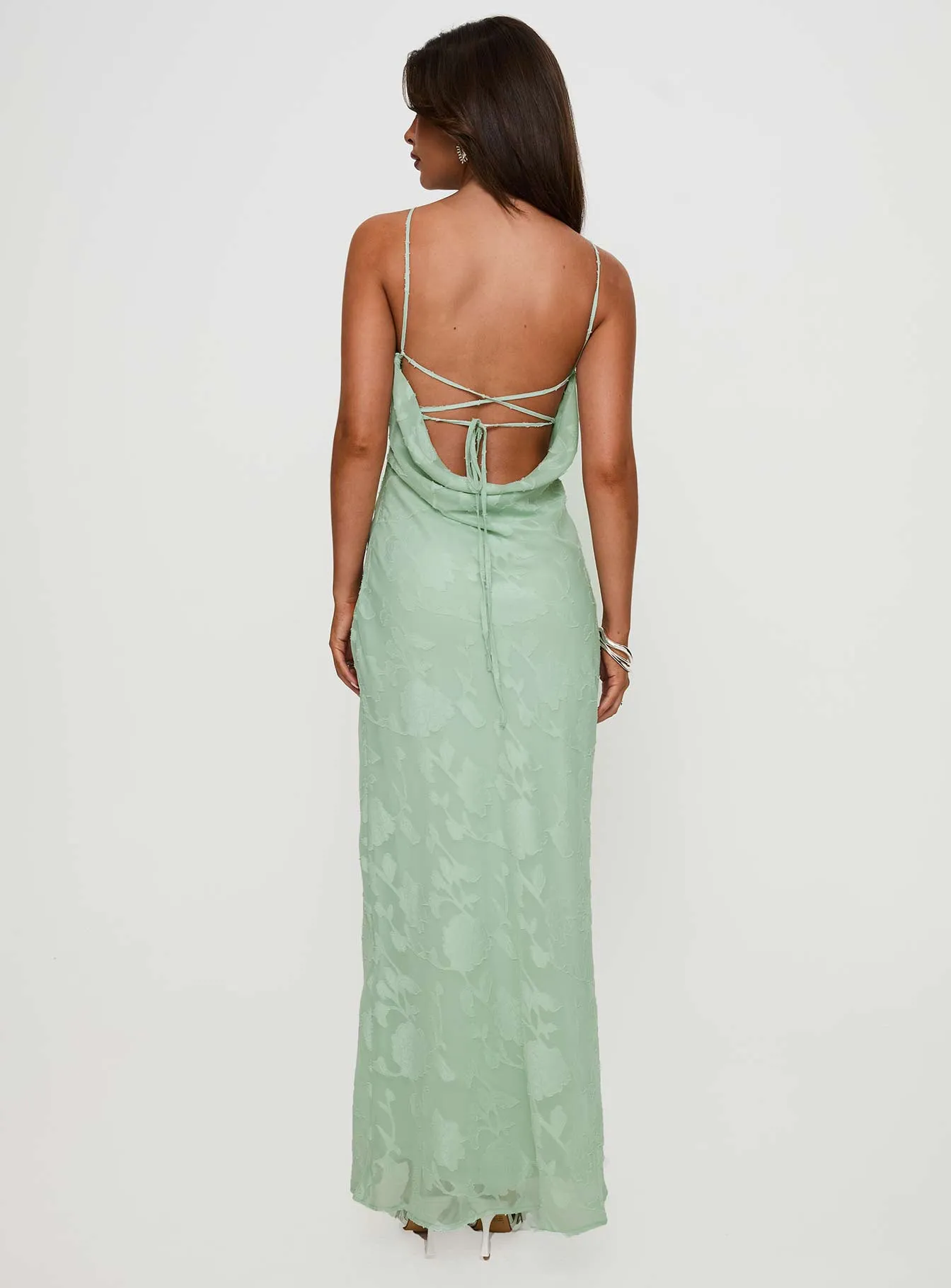Zoelle Halter Maxi Dress Sage sold by Princess Polly product image thumbnail 5
