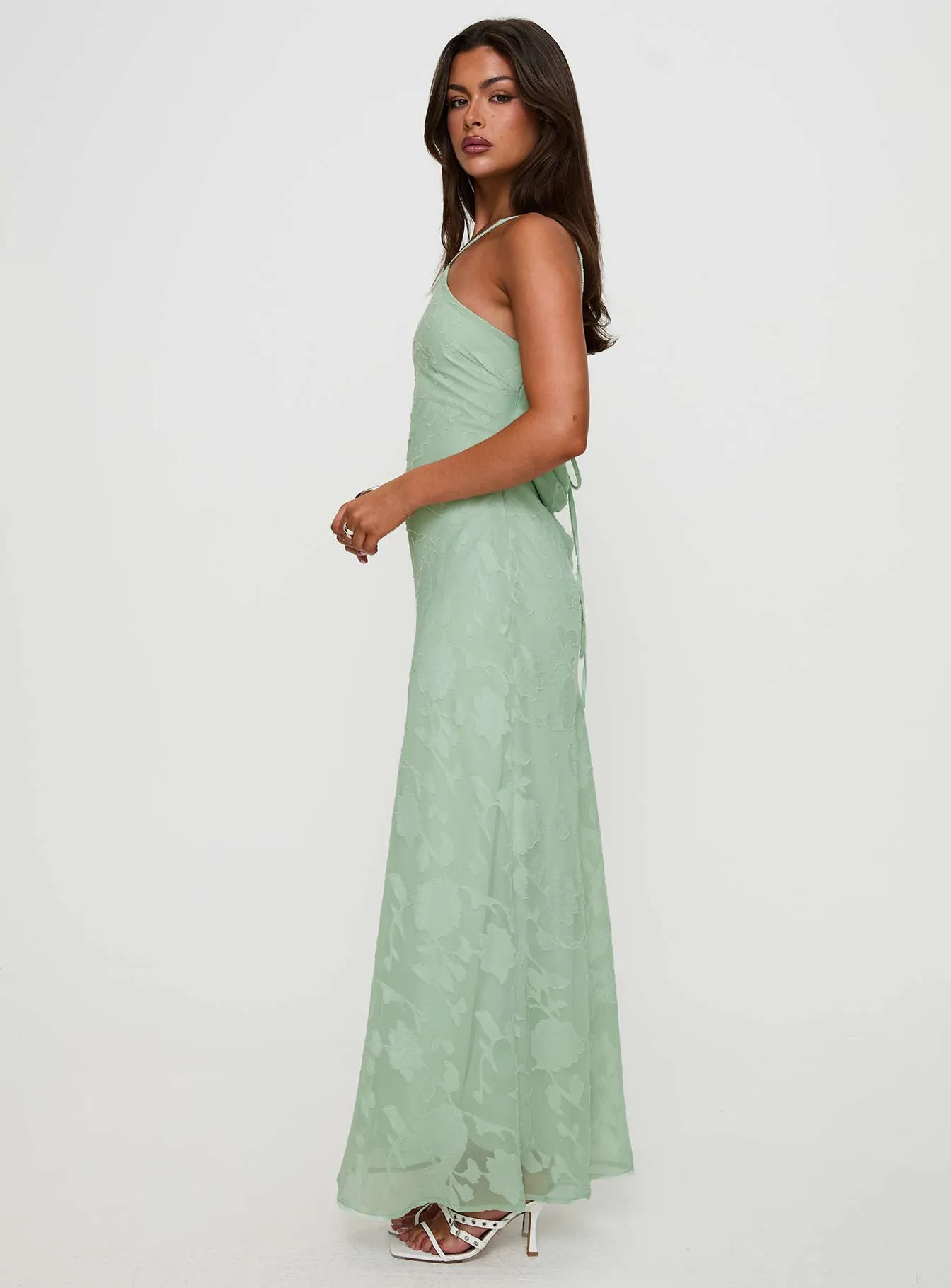 Zoelle Halter Maxi Dress Sage sold by Princess Polly product image thumbnail 4