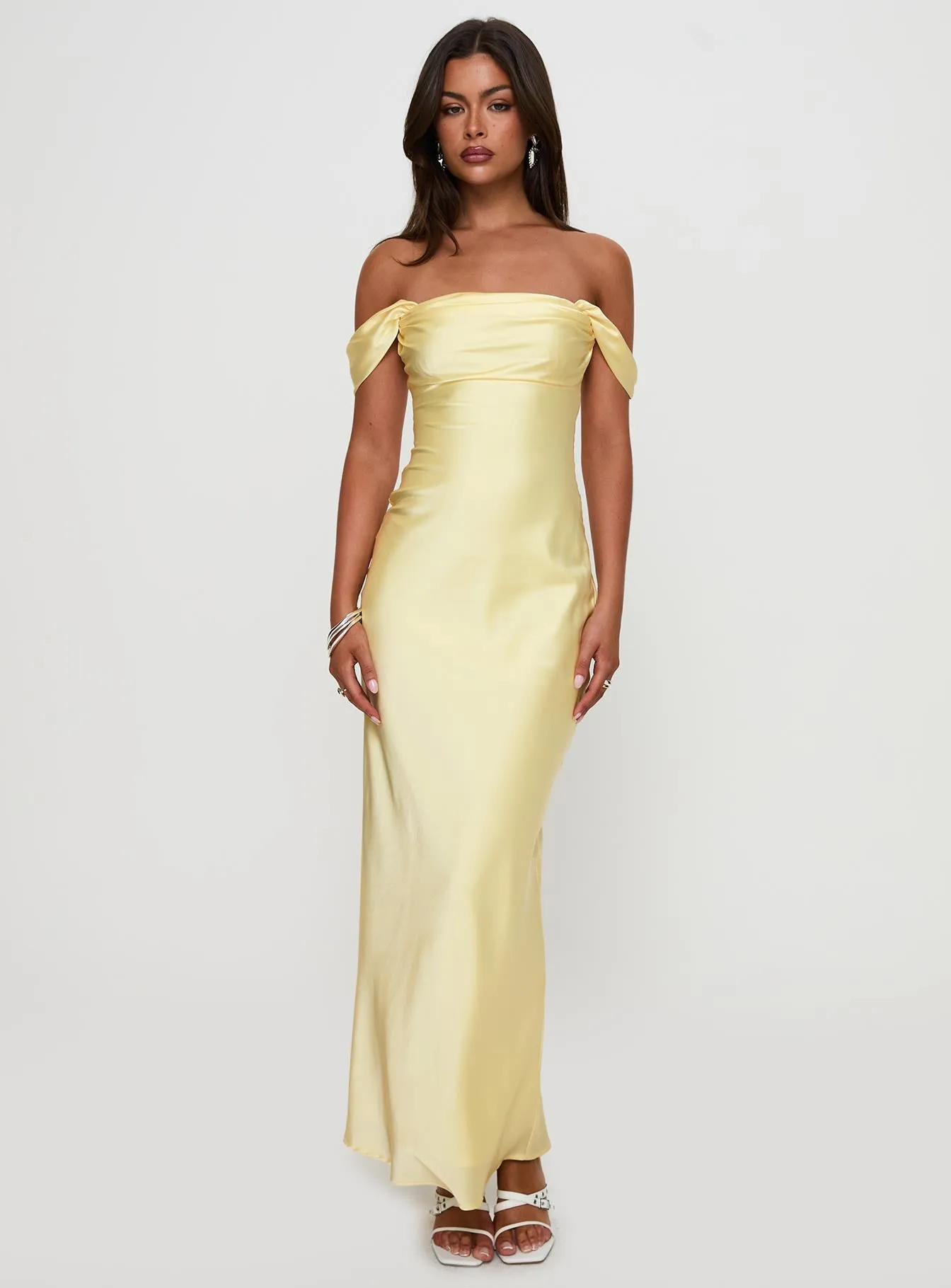 Azura Off The Shoulder Maxi Dress Yellow sold by Princess Polly product image thumbnail 2