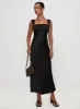Radioactive Bias Cut Maxi Dress Black sold by Princess Polly