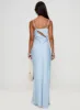 Linger Bias Cut Maxi Dress Blue sold by Princess Polly